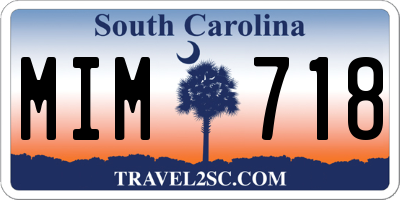 SC license plate MIM718