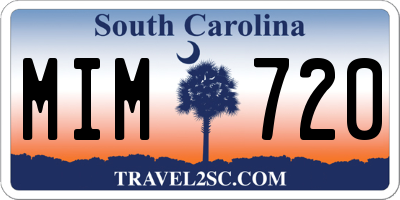 SC license plate MIM720