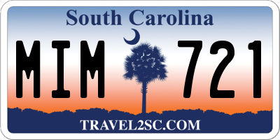 SC license plate MIM721