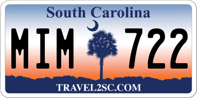 SC license plate MIM722
