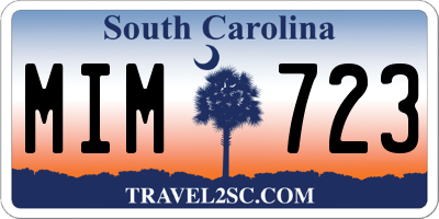 SC license plate MIM723