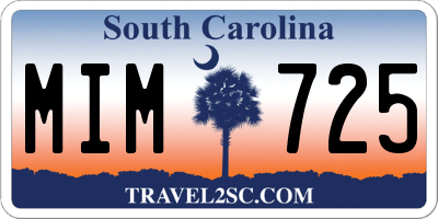 SC license plate MIM725