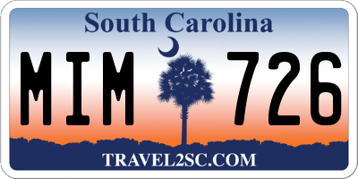 SC license plate MIM726
