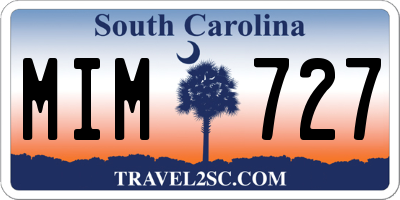 SC license plate MIM727