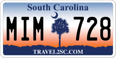 SC license plate MIM728