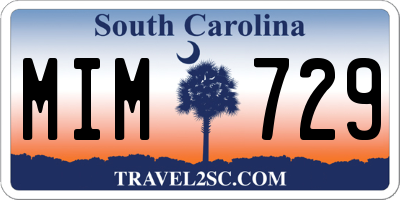 SC license plate MIM729