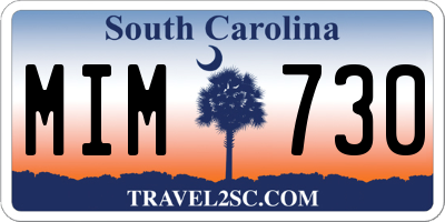 SC license plate MIM730