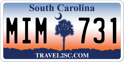 SC license plate MIM731