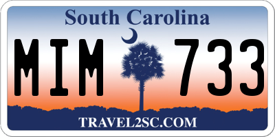 SC license plate MIM733