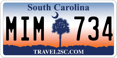 SC license plate MIM734
