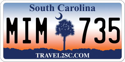 SC license plate MIM735