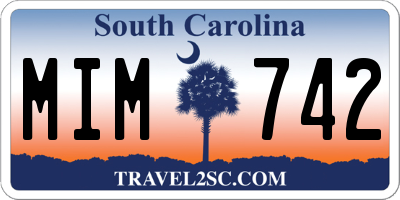 SC license plate MIM742