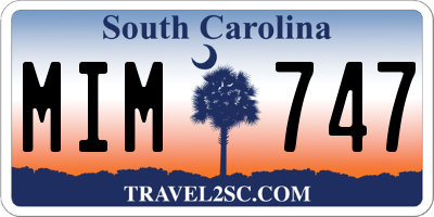 SC license plate MIM747