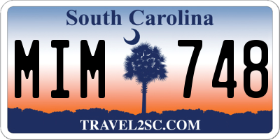 SC license plate MIM748