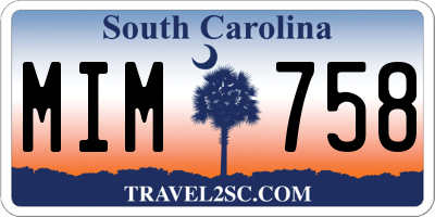 SC license plate MIM758