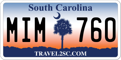 SC license plate MIM760