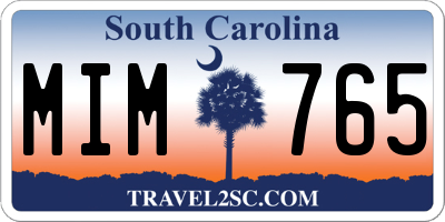 SC license plate MIM765