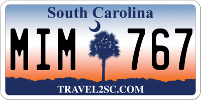 SC license plate MIM767