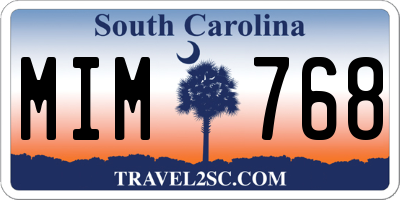 SC license plate MIM768