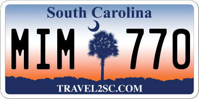 SC license plate MIM770