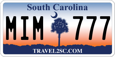 SC license plate MIM777