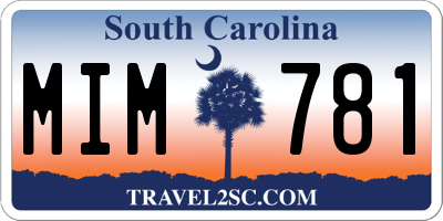 SC license plate MIM781