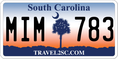SC license plate MIM783