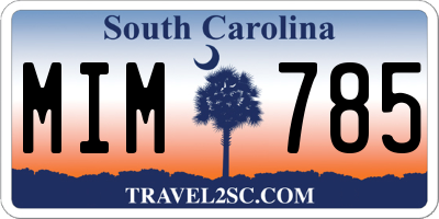 SC license plate MIM785