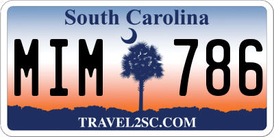 SC license plate MIM786