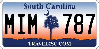 SC license plate MIM787