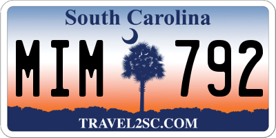SC license plate MIM792