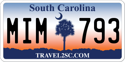 SC license plate MIM793