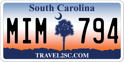 SC license plate MIM794
