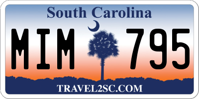 SC license plate MIM795