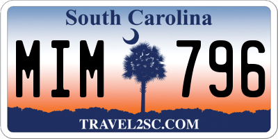 SC license plate MIM796