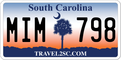 SC license plate MIM798