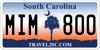 SC license plate MIM800