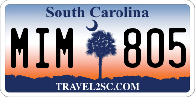 SC license plate MIM805