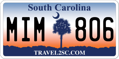 SC license plate MIM806
