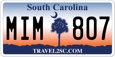 SC license plate MIM807