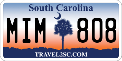SC license plate MIM808