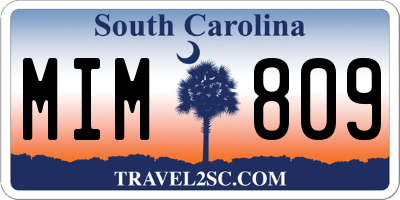 SC license plate MIM809