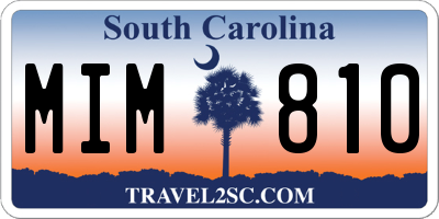 SC license plate MIM810