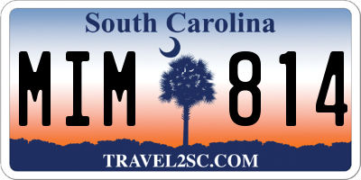 SC license plate MIM814