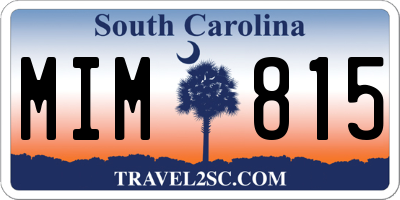 SC license plate MIM815