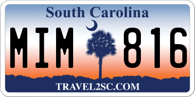 SC license plate MIM816