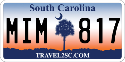 SC license plate MIM817