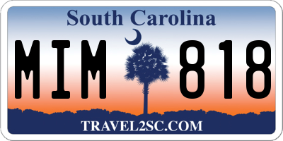 SC license plate MIM818