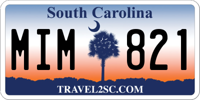 SC license plate MIM821
