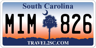 SC license plate MIM826